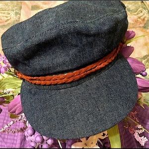NWOT American Eagle Dark Denim Cabbie Hat (S)
